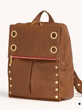 Gorgeous Hammit Montana backpack in mahogany pebble/brushed gold red zip